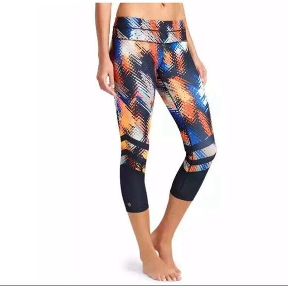 Athleta Women's Lava Sonar Printed Multicolored High Waist Leggings Size S Retro - Picture 2 of 11